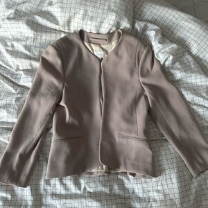 Aritzia Wilfred Exquis Japanese Crepe Blazer Jacket pink grey, size 6